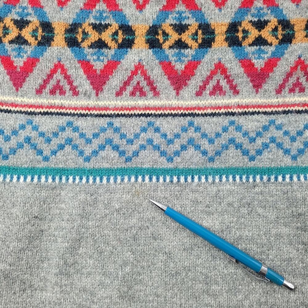 L.O.G.G. Label of Graded Goods Gray Fair Isle Washable Wool Blend Sweater sz Sm - Picture 12 of 14